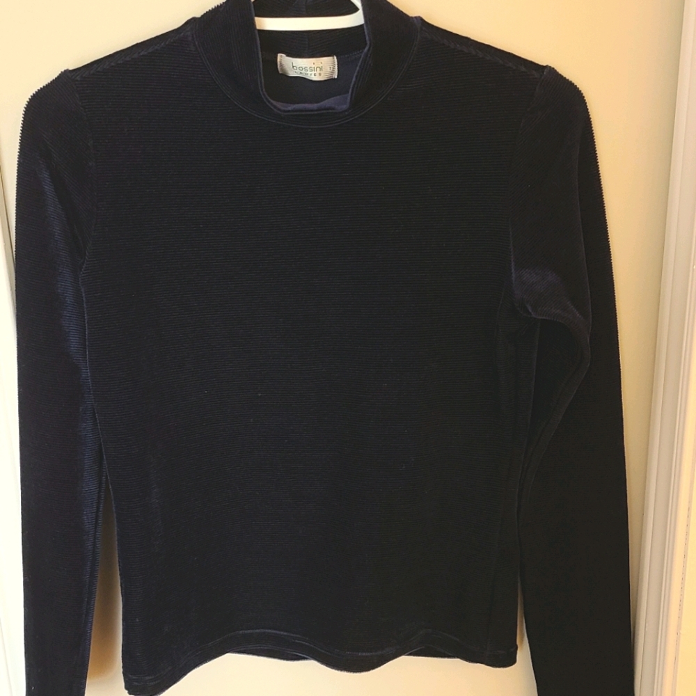 Velour Mock Neck Top